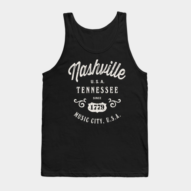 Nashville Tennessee USA Vintage Tank Top by Designkix